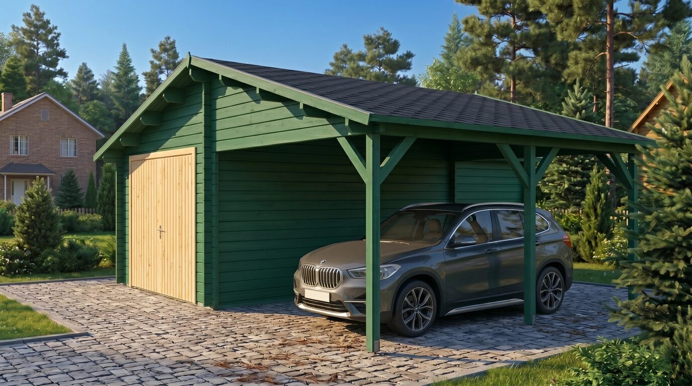 Garage+carport 6,8x5,6 m