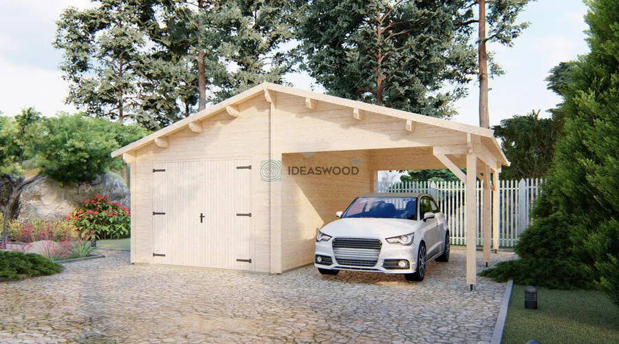 Garage+carport 6,8x5,6-UK