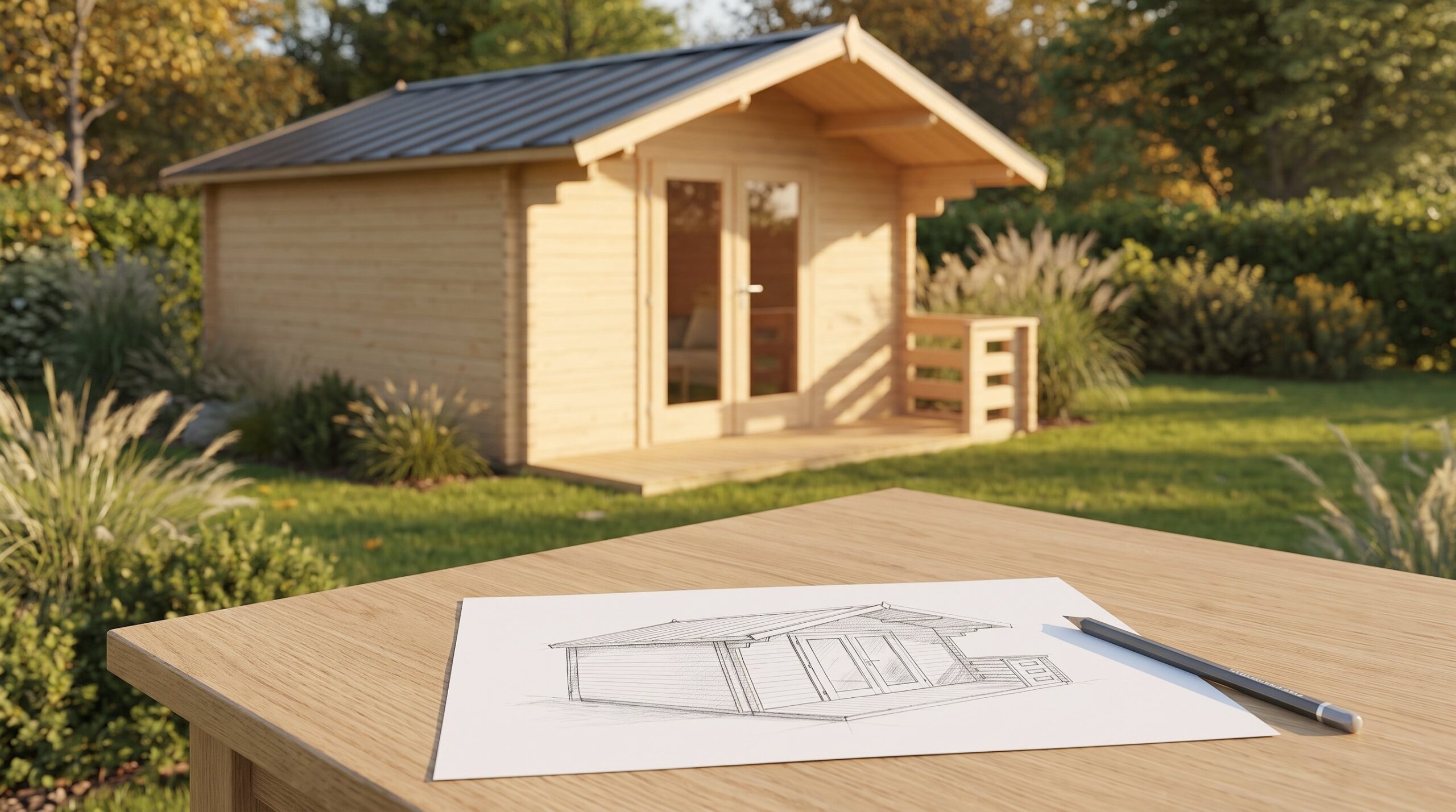 Sketch to garden cabin