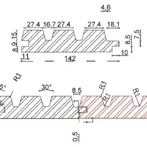 IdeasWood thermowood profile TW-12 — Triple groove deep